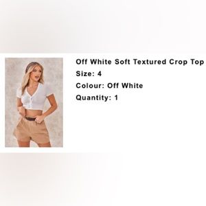 Off white soft textured crop top from prettylittlething